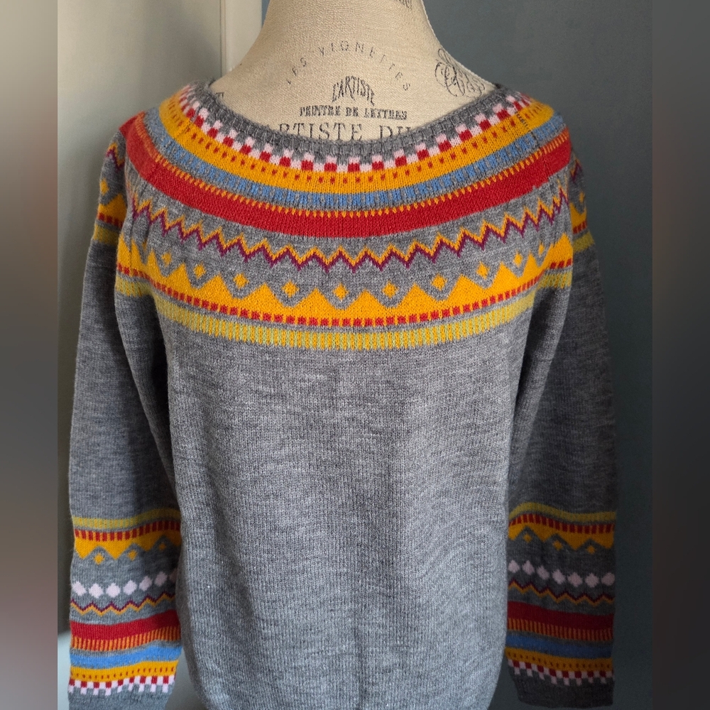 Multicolor Fair Isle Women's Sweater - Picture 4 of 14